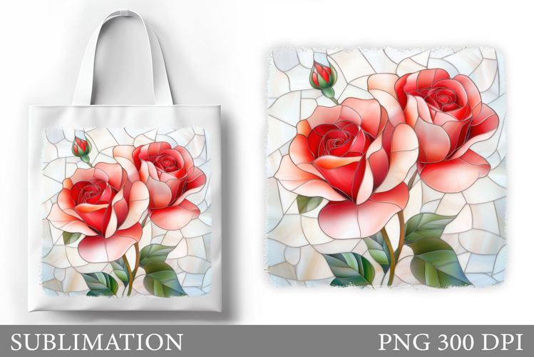 Roses Tote Bag Design. Flowers Roses Sublimation