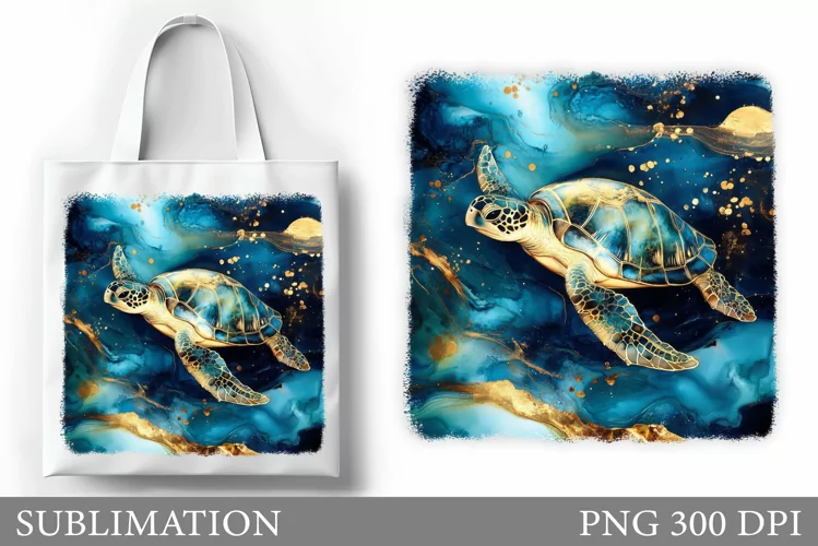 Turtle Tote Bag Sublimation. Sea Turtle Sublimation