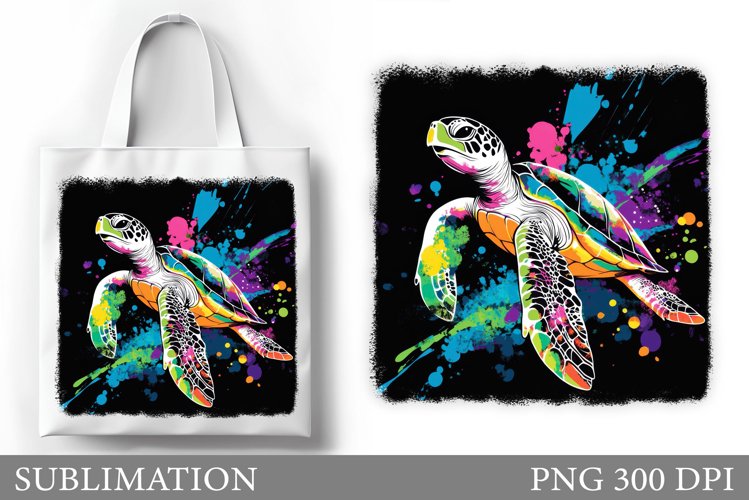Turtle Tote Bag Sublimation. Sea Sublimation example image 1