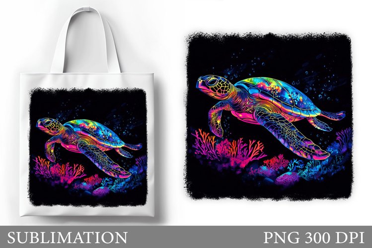 Turtle Tote Bag Sublimation. Sea Sublimation example image 1