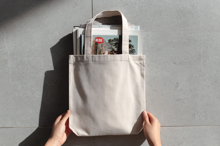 Canvas Tote Bag Held by Hands for Brand Showcase