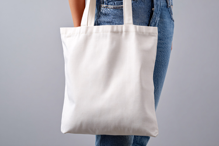 Woman Holding Canvas Shopping Bag