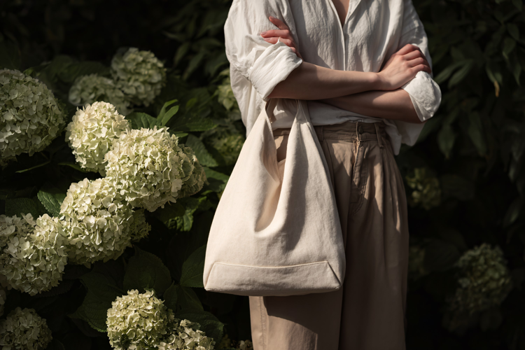 Woman Holding Canvas Tote Bag