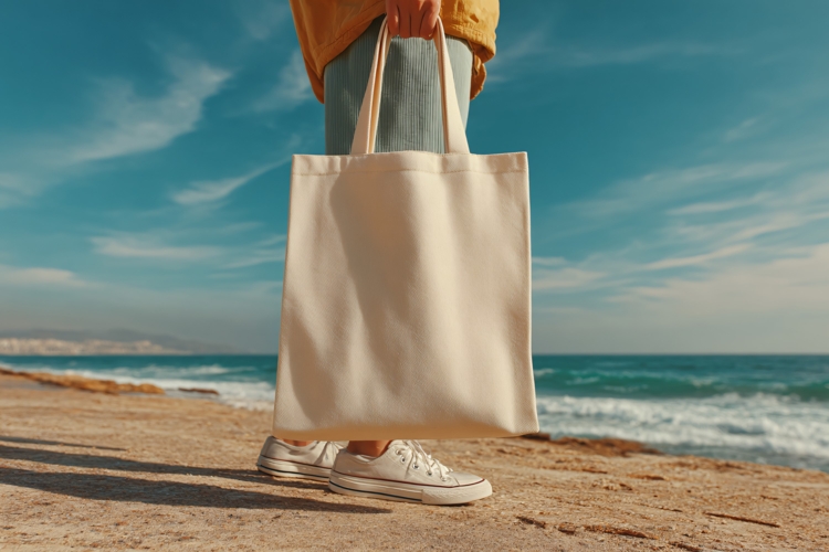 Person Holding Canvas Shopper