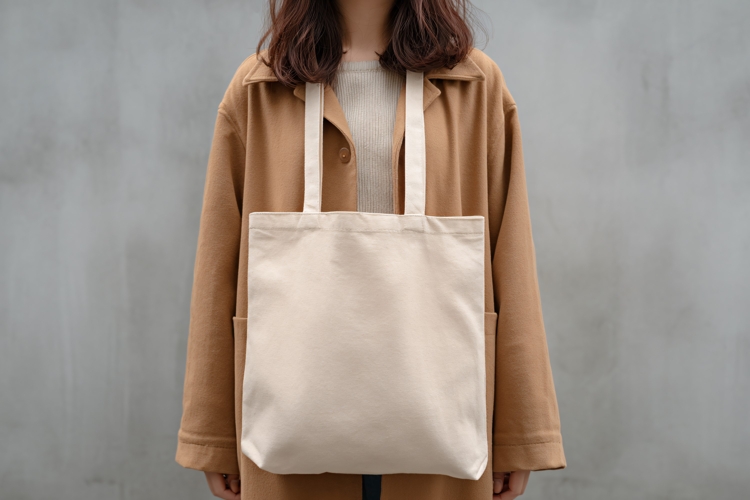 Woman Holding Branding Tote