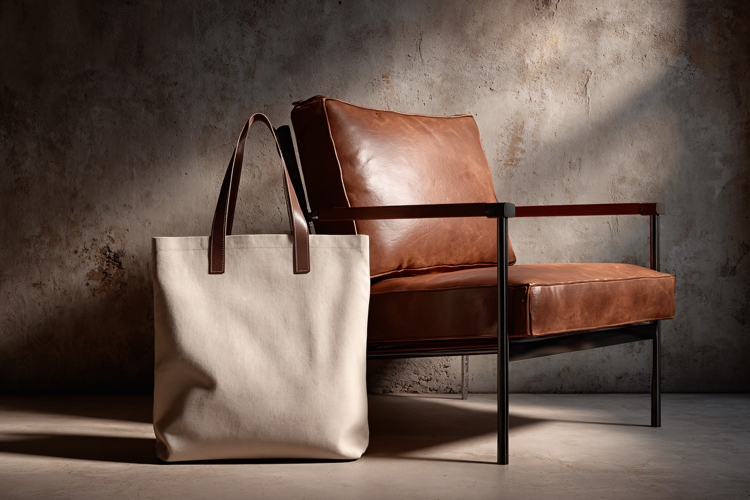 Canvas Tote Bag Mockup by Luxury Armchair
