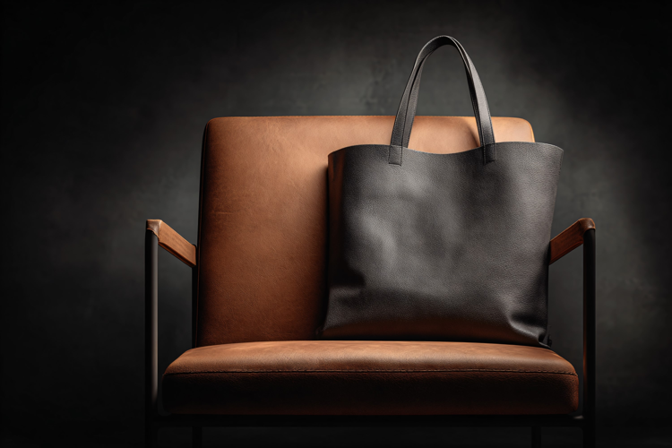 Canvas Tote Bag on Cafe Table with Coffee