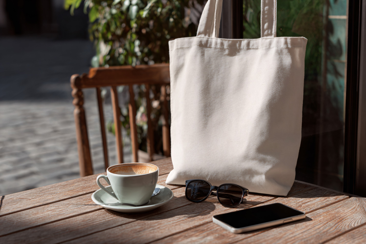 Eco Canvas Tote Bag for Cafe Branding