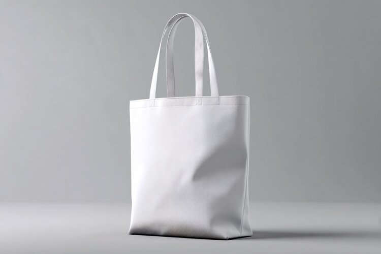 Blank White Canvas Tote Bag Mockup for Branding example image 1