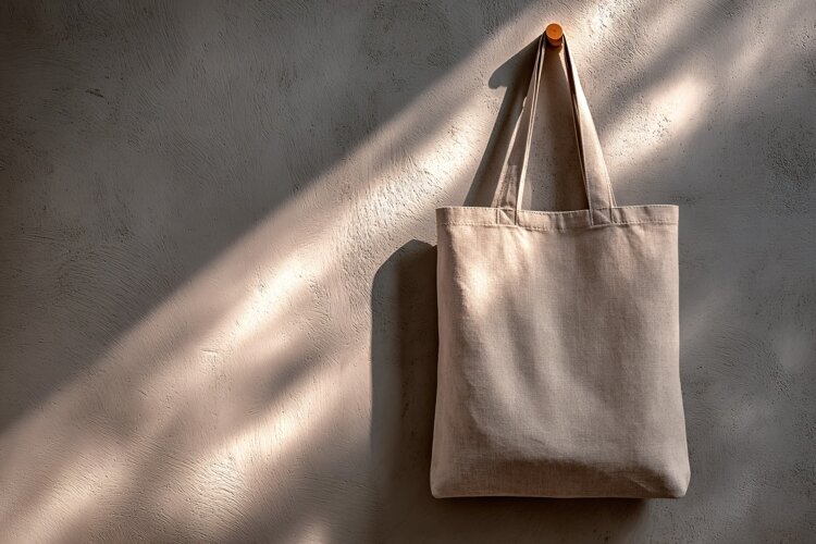 Canvas Shopping Bag Wall Mockup example image 1