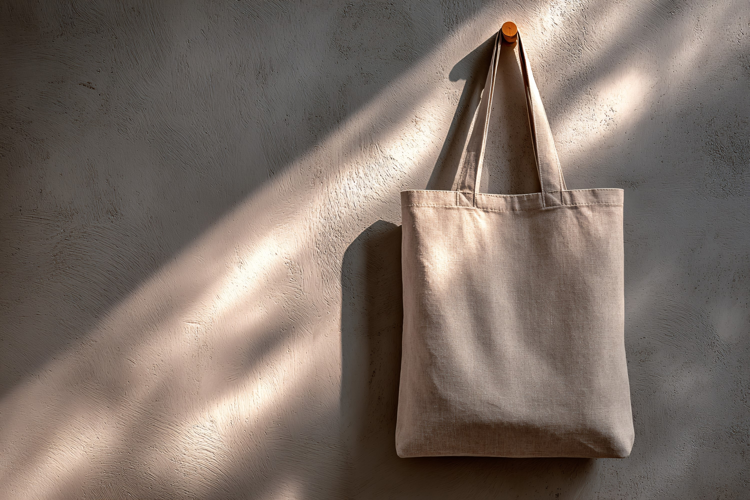 Canvas Shopping Bag Wall Mockup