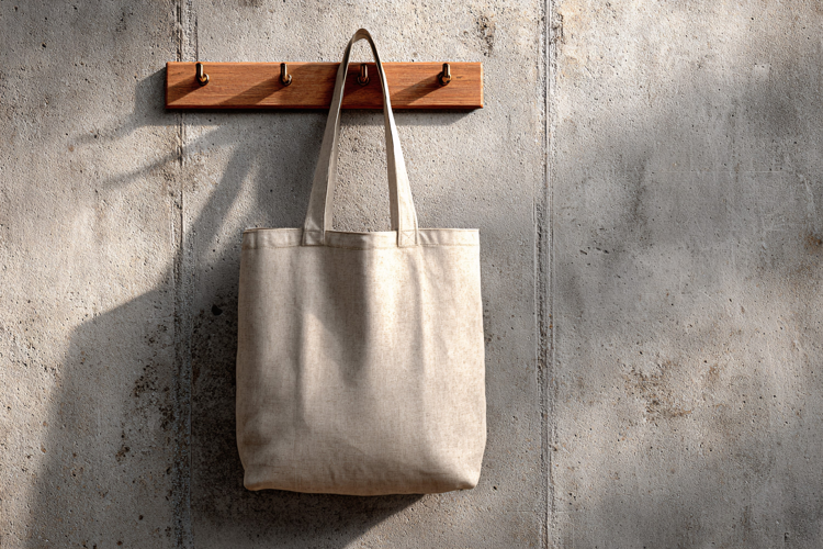 Cotton Canvas Tote Bag Wall Display