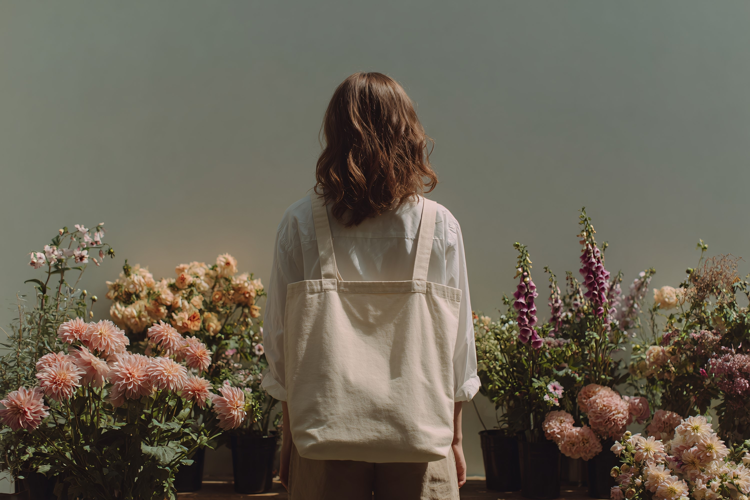 Canvas Tote Bag in Flower Shop
