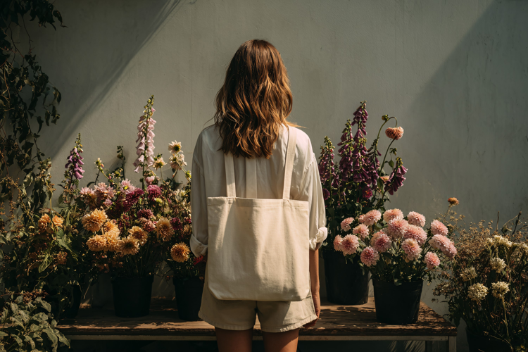 Black Canvas Tote Bag Mockup Display
