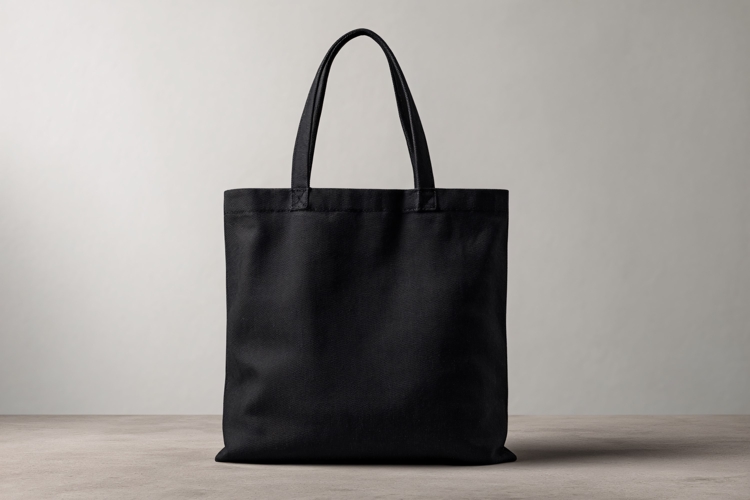 Canvas Tote Bag with Leather Handles