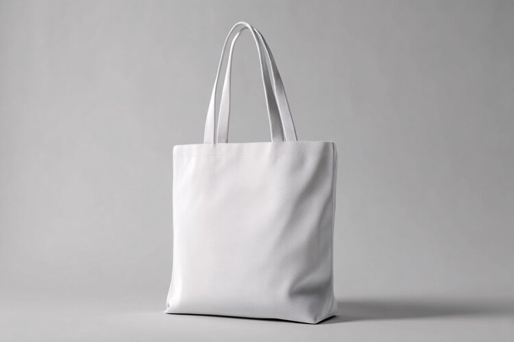 White Canvas Shopper Bag Mockup for Brand Display example image 1