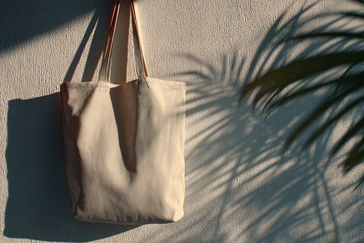 Canvas Tote Bag Hanging Wall Mockup