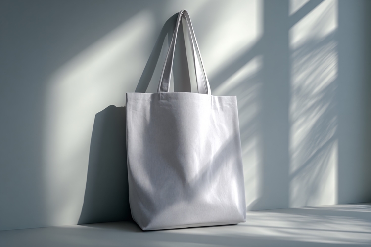 White Canvas Shopper Bag Mockup