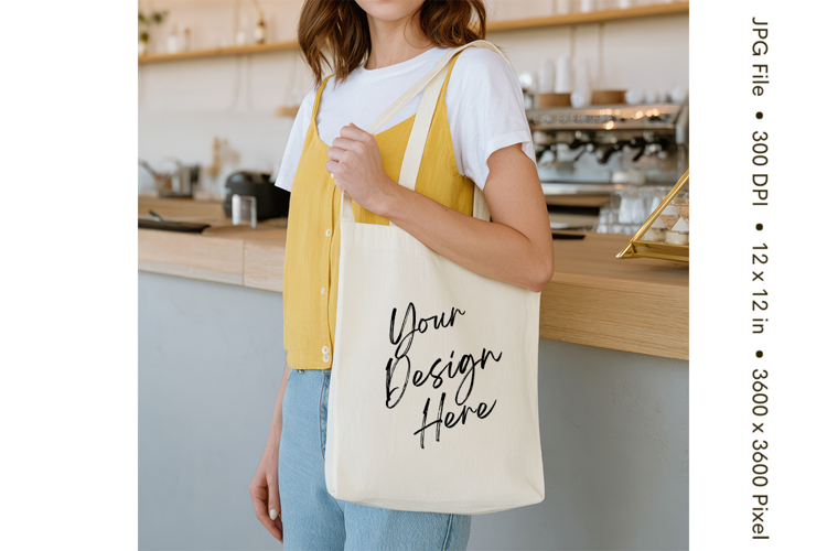 Canvas Tote Bag Mockup Shopping Bag White Natural Blank_15