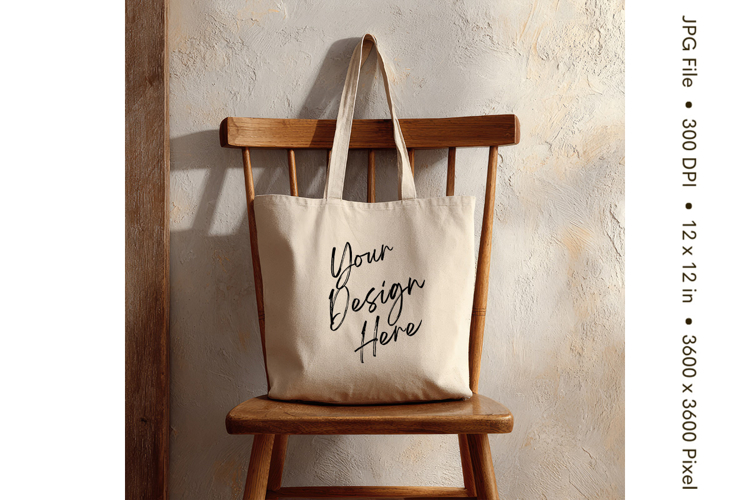 Canvas Tote Bag Mockup Shopping Bag White Natural Blank_198