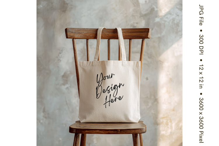 Canvas Tote Bag Mockup Shopping Bag White Natural Blank_199