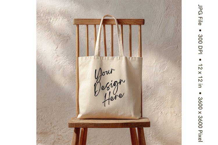 Canvas Tote Bag Mockup Shopping Bag White Natural Blank_201