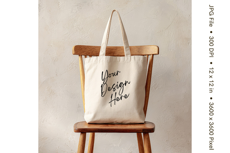 Canvas Tote Bag Mockup Shopping Bag White Natural Blank_204