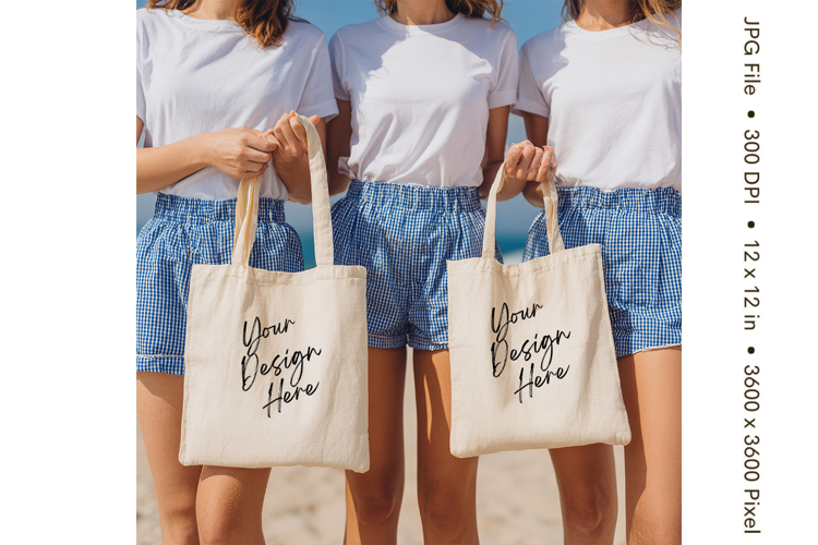 Canvas Tote Bag Mockup Shopping Bag White Natural Blank_205