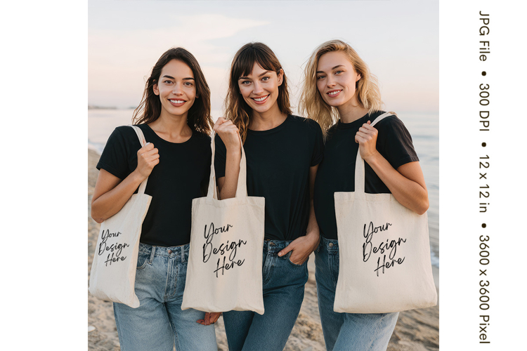 Canvas Tote Bag Mockup Shopping Bag White Natural Blank_208