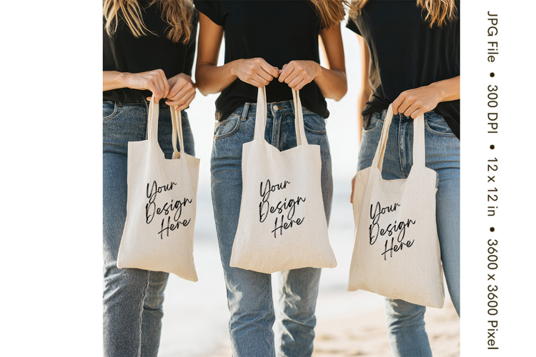 Canvas Tote Bag Mockup Shopping Bag White Natural Blank_209