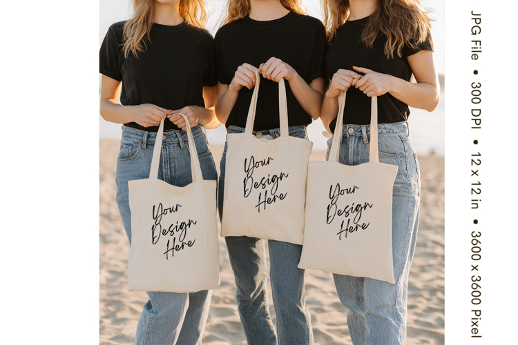 Canvas Tote Bag Mockup Shopping Bag White Natural Blank_210