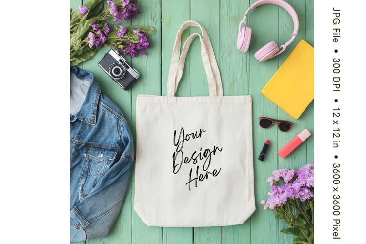 Canvas Tote Bag Mockup Shopping Bag White Natural Blank_211