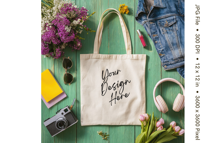 Canvas Tote Bag Mockup Shopping Bag White Natural Blank_212