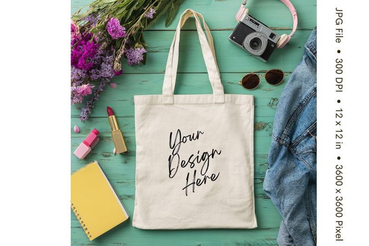 Canvas Tote Bag Mockup Shopping Bag White Natural Blank_213