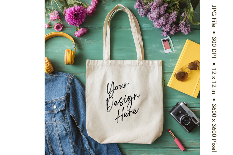 Canvas Tote Bag Mockup Shopping Bag White Natural Blank_214