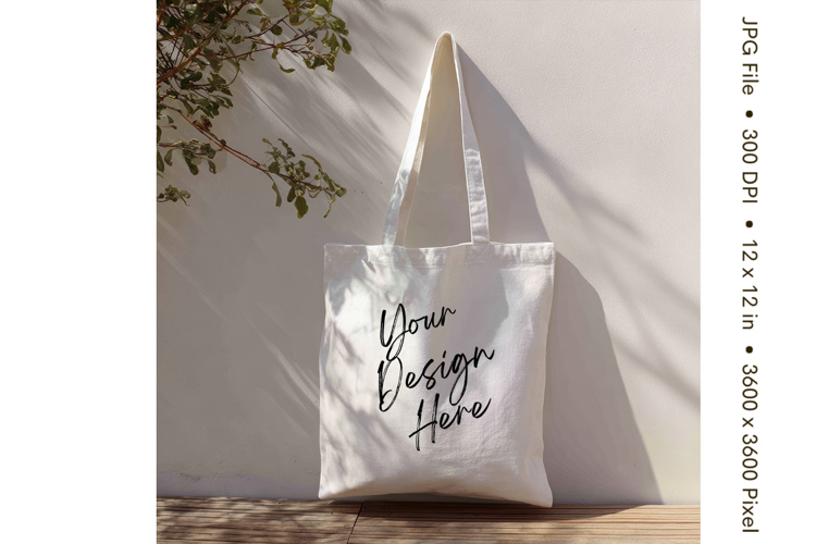 Canvas Tote Bag Mockup Shopping Bag White Natural Blank_215