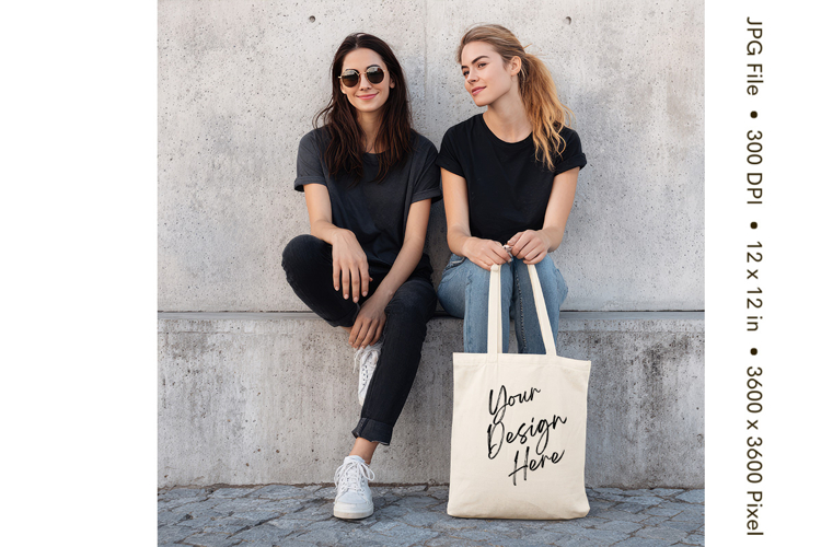 Canvas Tote Bag Mockup Shopping Bag White Natural Blank_219