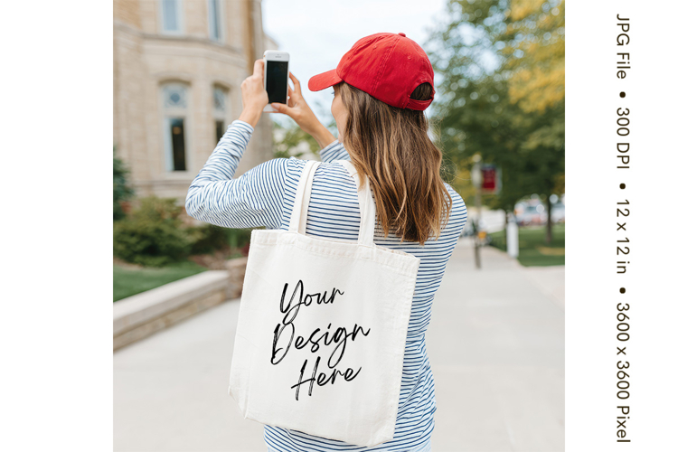 Canvas Tote Bag Mockup Shopping Bag White Natural Blank_22