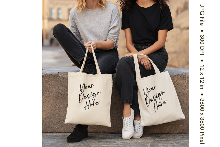 Canvas Tote Bag Mockup Shopping Bag White Natural Blank_220