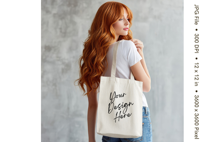 Canvas Tote Bag Mockup Shopping Bag White Natural Blank_222