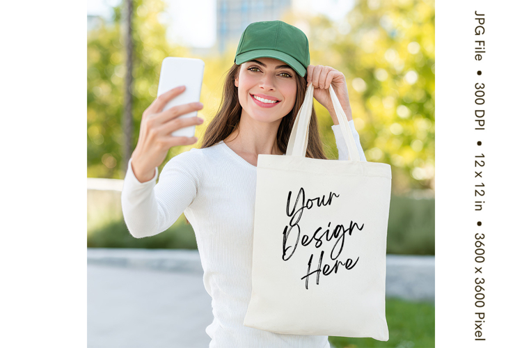 Canvas Tote Bag Mockup Shopping Bag White Natural Blank_24