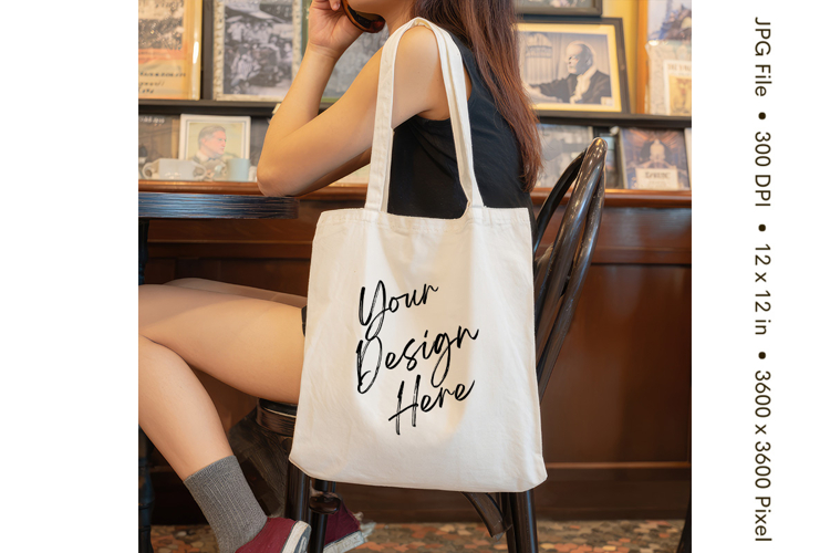 Canvas Tote Bag Mockup Shopping Bag White Natural Blank_65