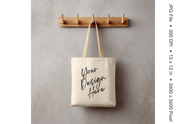 Canvas Tote Bag Mockup Shopping Bag White Natural Blank_79