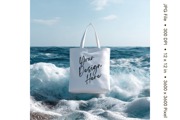 Canvas Tote Bag Mockup Shopping Bag White Natural Blank_94