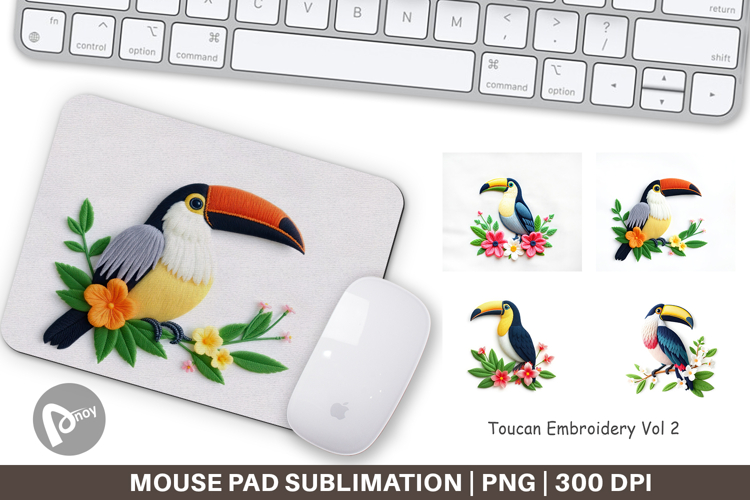 Mouse Pad Toucan Embroidery