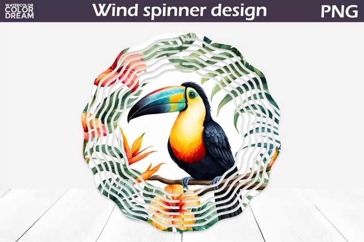 Toucan Wind Spinner | Tropical Summer Wind Spinner