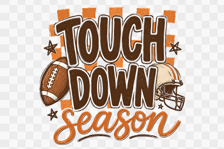 Retro Checkerboard Football Touchdown Season PNG Design