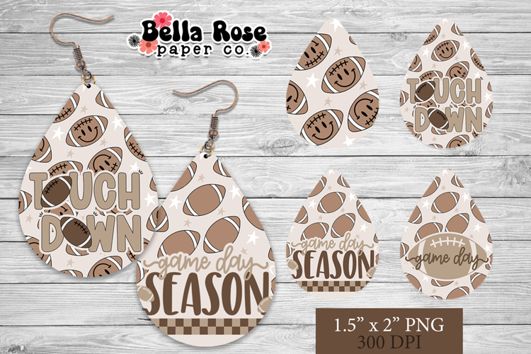 Football | Touchdown | 4 Teardrop Earrings PNG