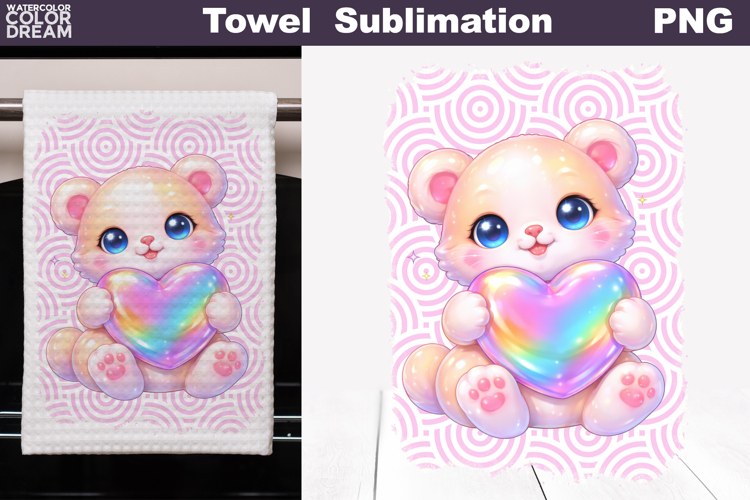 Cute Animal Heart Towel | Valentines Day Towel