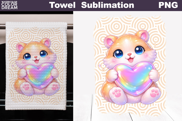 Cute Animal Heart Towel | Valentines Day Towel